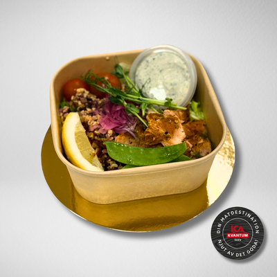 Laxsallad med Potatissallad