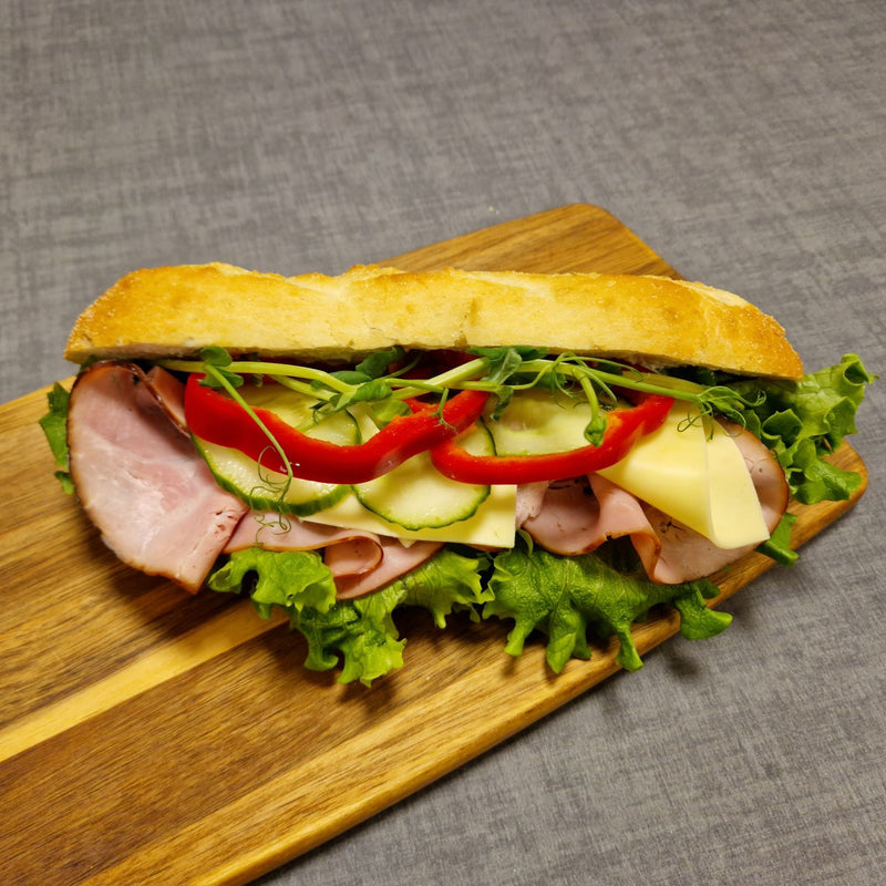 Baguette med skinka & ost
